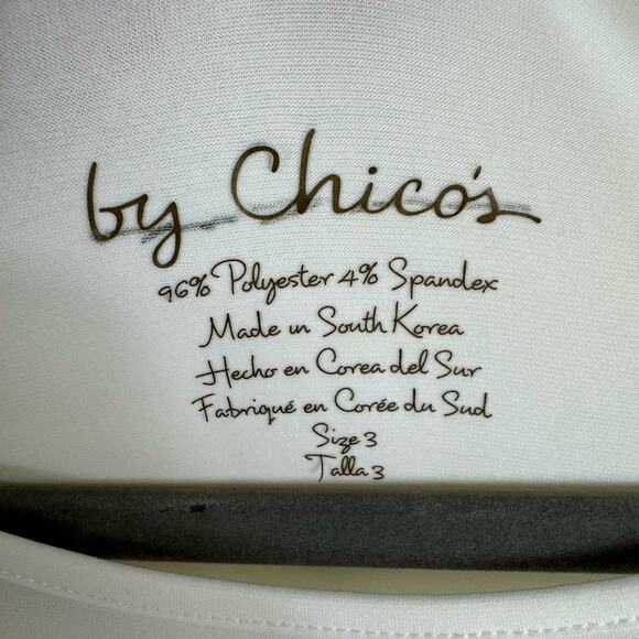 Chico's Classic Key Hole White Short Sleeve Lightweight Stretch T-Shirt Size XL - Picture 4 of 6